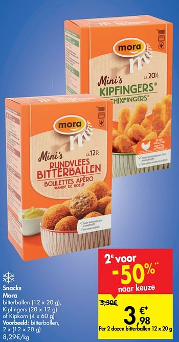 Mora Snacks mora bitterballen - Promotie bij Carrefour