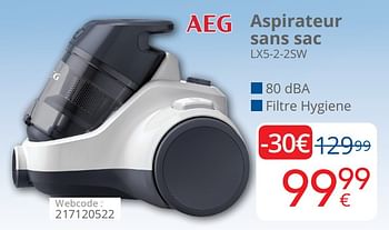 Promotions Aeg aspirateur sans sac lx5-2-2sw - AEG - Valide de 01/10/2019 à 28/10/2019 chez Eldi
