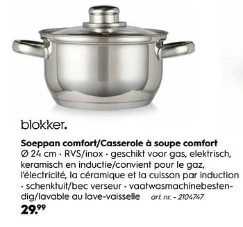 Promotions Soeppan comfort-casserole à soupe comfort - Produit maison - Blokker - Valide de 30/09/2019 à 27/10/2019 chez Blokker