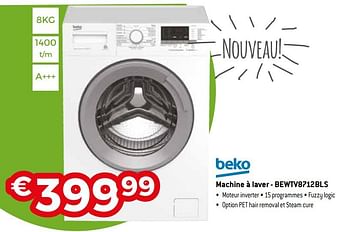 Promotions Beko machine à laver - bewtv8712bls - Beko - Valide de 01/10/2019 à 31/10/2019 chez Exellent