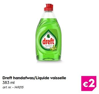 Promotions Dreft handafwas-liquide vaisselle - Dreft - Valide de 30/09/2019 à 27/10/2019 chez Blokker