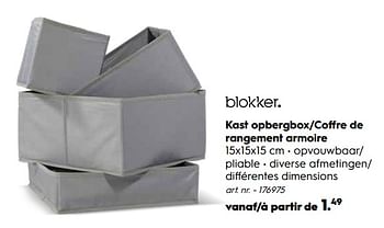 Promotions Kast opbergbox-coffre de rangement armoire - Produit maison - Blokker - Valide de 30/09/2019 à 27/10/2019 chez Blokker