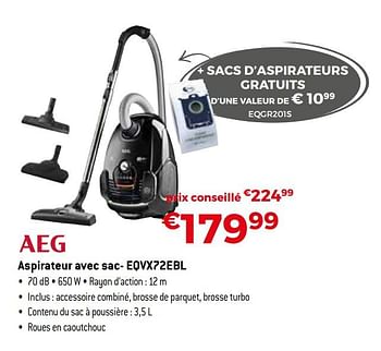 Promotions Aeg aspirateur avec sac- eqvx72ebl - AEG - Valide de 01/10/2019 à 31/10/2019 chez Exellent