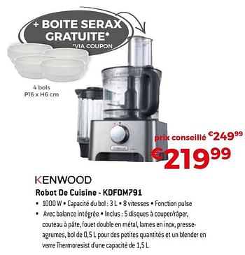 Promotions Kenwood robot de cuisine - kdfdm791 - Kenwood - Valide de 01/10/2019 à 31/10/2019 chez Exellent