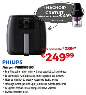 Promotions Philips airfryer - phhd965190 - Philips - Valide de 01/10/2019 à 31/10/2019 chez Exellent