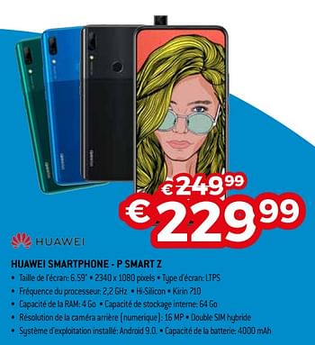 Promoties Huawei smartphone - p smart z - Huawei - Geldig van 01/10/2019 tot 31/10/2019 bij Exellent