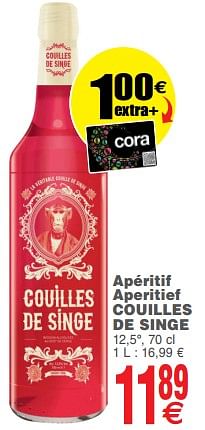Promoties Apéritif aperitief couilles de singe - Couilles de singe - Geldig van 08/10/2019 tot 14/10/2019 bij Cora