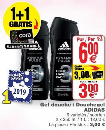 Promoties Gel douche - douchegel adidas - Adidas - Geldig van 08/10/2019 tot 14/10/2019 bij Cora