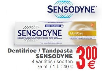 Promoties Dentifrice - tandpasta sensodyne - Sensodyne - Geldig van 08/10/2019 tot 14/10/2019 bij Cora