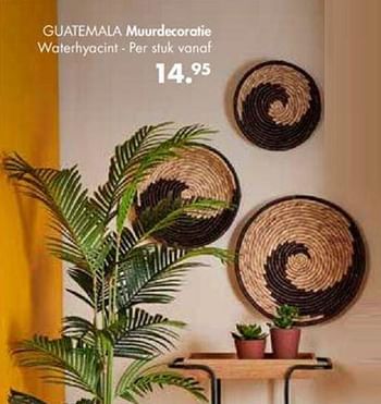 Promoties Guatemala muurdecoratie waterhyacint - Huismerk - Casa - Geldig van 30/09/2019 tot 27/10/2019 bij Casa