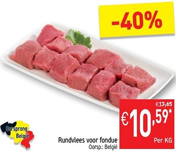 Promoties Rundvlees voor fondue - Huismerk - Intermarche - Geldig van 08/10/2019 tot 12/10/2019 bij Intermarche
