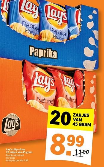 Promotions Lay`s chips doos - Lay's - Valide de 07/10/2019 à 13/10/2019 chez Albert Heijn