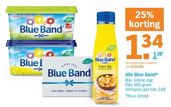 Promotions Alle blue band iedere dag - Blue Band - Valide de 07/10/2019 à 13/10/2019 chez Albert Heijn