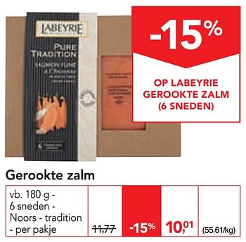 Promoties Gerookte zalm noors - tradition - Labeyrie - Geldig van 09/10/2019 tot 22/10/2019 bij Makro