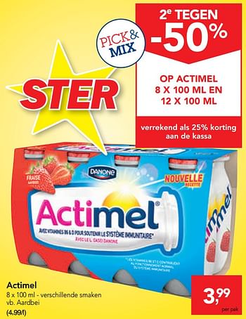 Promoties Actimel aardbei - Danone - Geldig van 09/10/2019 tot 22/10/2019 bij Makro