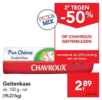 Promoties Geitenkaas - Chavroux - Geldig van 09/10/2019 tot 22/10/2019 bij Makro