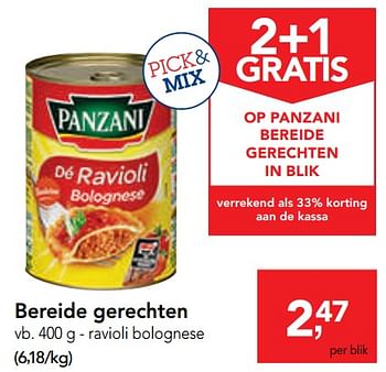 Promoties Bereide gerechten ravioli bolognese - Panzani - Geldig van 09/10/2019 tot 22/10/2019 bij Makro