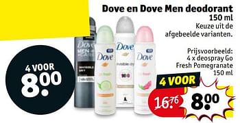 Promoties Dove en dove men deodorant - Dove - Geldig van 08/10/2019 tot 20/10/2019 bij Kruidvat