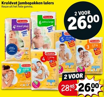 Promoties Kruidvat jumbopakken luiers - Huismerk - Kruidvat - Geldig van 08/10/2019 tot 20/10/2019 bij Kruidvat