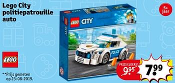 Promotions Lego city politiepatrouille auto - Lego - Valide de 08/10/2019 à 20/10/2019 chez Kruidvat