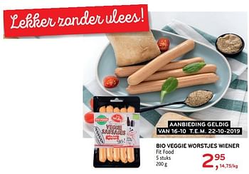Promotions Bio veggie worstjes wiener - Fitfood - Valide de 16/10/2019 à 22/10/2019 chez Alvo