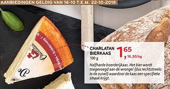 Promoties Charlatan bierkaas - Huismerk - Alvo - Geldig van 16/10/2019 tot 22/10/2019 bij Alvo