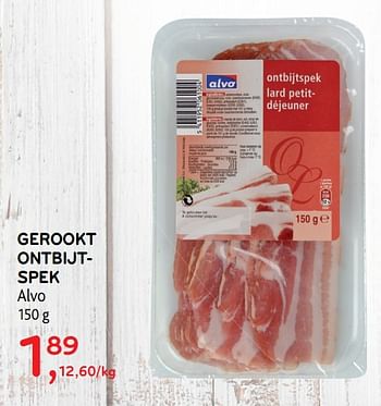 Promoties Gerookt ontbijtspek - Huismerk - Alvo - Geldig van 09/10/2019 tot 22/10/2019 bij Alvo