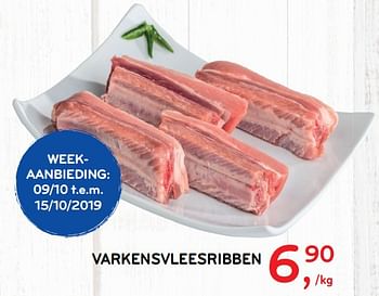 Promoties Varkensvleesribben - Huismerk - Alvo - Geldig van 09/10/2019 tot 15/10/2019 bij Alvo