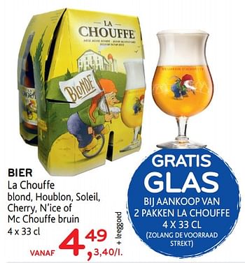 Promoties Bier la chouffe blond, houblon, soleil, cherry, n`ice of mc chouffe bruin - Chouffe - Geldig van 09/10/2019 tot 22/10/2019 bij Alvo