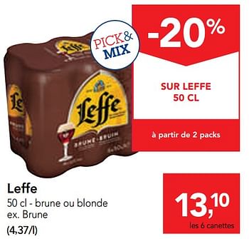Promotions Leffe brune - Leffe - Valide de 09/10/2019 à 22/10/2019 chez Makro