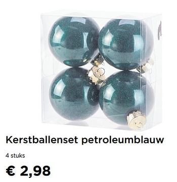 Promoties Kerstballenset petroleumblauw - Huismerk - Molecule - Geldig van 01/10/2019 tot 30/10/2019 bij Molecule