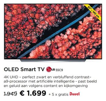 Promoties Oled smart tv lg 55c9 - LG - Geldig van 01/10/2019 tot 30/10/2019 bij Molecule