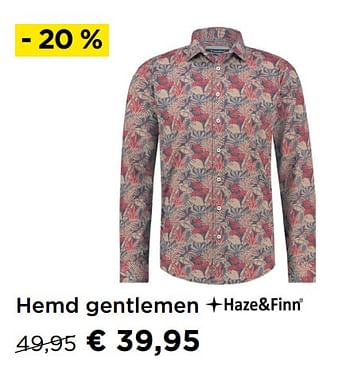 Promoties Hemd gentlemen haze+finn - Haze&Finn - Geldig van 01/10/2019 tot 30/10/2019 bij Molecule