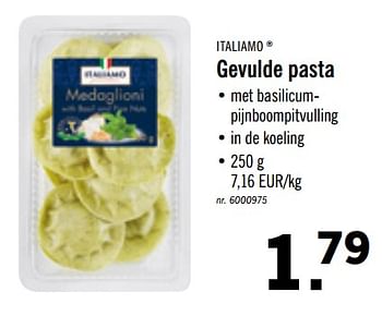 Promoties Gevulde pasta - Italiamo - Geldig van 14/10/2019 tot 19/10/2019 bij Lidl