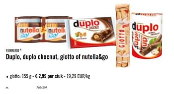 Promoties Giotto - Ferrero - Geldig van 14/10/2019 tot 19/10/2019 bij Lidl