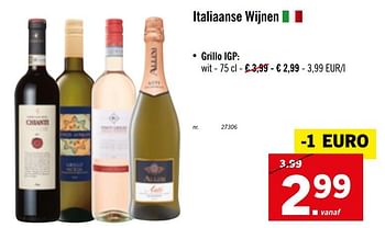 Promoties Grillo igp wit - Witte wijnen - Geldig van 14/10/2019 tot 19/10/2019 bij Lidl