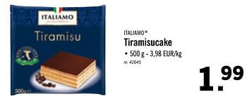Promoties Tiramisucake - Italiamo - Geldig van 14/10/2019 tot 19/10/2019 bij Lidl