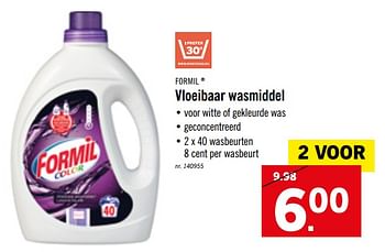 Promoties Wasmiddel - voor witte of gekleurde was - Formil - Geldig van 14/10/2019 tot 19/10/2019 bij Lidl