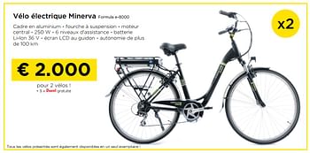 Promotions Vélo électrique minerva formula e-8000 - Minerva - Valide de 01/10/2019 à 30/10/2019 chez Molecule
