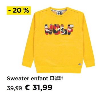 Promotions Sweater enfant tumble`n dry - Tumble'n Dry - Valide de 01/10/2019 à 30/10/2019 chez Molecule