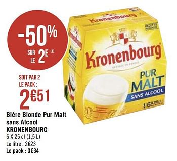Promotions Bière blonde pur malt sans alcool kronenbourg - Kronenbourg - Valide de 01/10/2019 à 14/10/2019 chez Super Casino