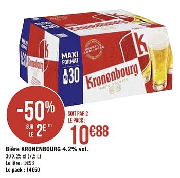 Promotions Bière kronenbourg - Kronenbourg - Valide de 01/10/2019 à 14/10/2019 chez Super Casino