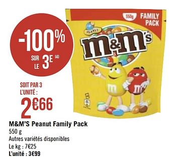 Promotions M+m`s peanut family pack - M&M 's - Valide de 01/10/2019 à 14/10/2019 chez Géant Casino