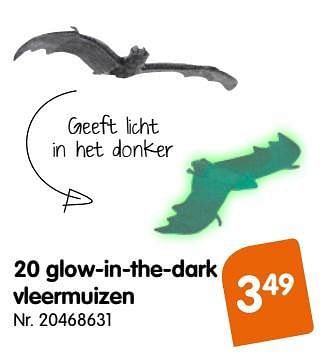 Promoties 20 glow-in-the-dark vleermuizen - Huismerk - Fun - Geldig van 04/10/2019 tot 29/10/2019 bij Fun