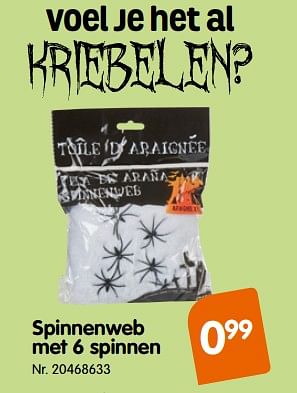 Promoties Spinnenweb met 6 spinnen - Huismerk - Fun - Geldig van 04/10/2019 tot 29/10/2019 bij Fun