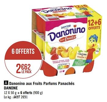 Promotions Danonino aux fruits parfums panachés danone - Danone - Valide de 01/10/2019 à 14/10/2019 chez Super Casino