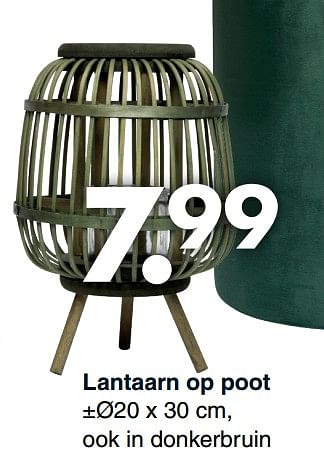 Promotions Lantaarn op poot - Produit maison - Wibra - Valide de 07/10/2019 à 19/10/2019 chez Wibra