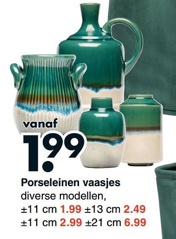 Promotions Porseleinen vaasjes - Produit maison - Wibra - Valide de 07/10/2019 à 19/10/2019 chez Wibra