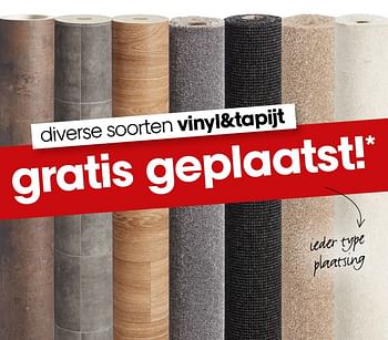 Promoties Diverse soorten vinyl+tapijt gratis geplaatst! - Huismerk - Kwantum - Geldig van 14/10/2019 tot 27/10/2019 bij Kwantum