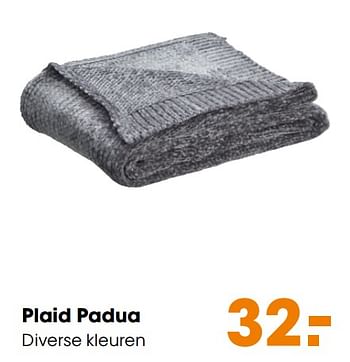 Promotions Plaid padua - Produit maison - Kwantum - Valide de 14/10/2019 à 27/10/2019 chez Kwantum